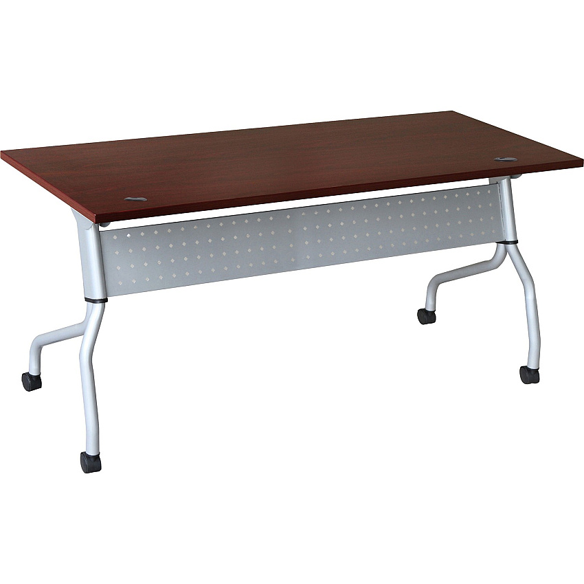 Lorell Flip Top Training Table Rectangle Top - Four Leg Base - 4 Legs - 23.60" Table Top Width x 72" Table Top Depth - 29.50" Height x 70.88" Width x 23.63" Depth - Training - Assembly Required - Mahogany - Nylon - Melamine Top Material - 1 Eac (LLR60718)