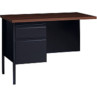 Lorell Fortress Series Left-Pedestal Return Rectangle Top - 42