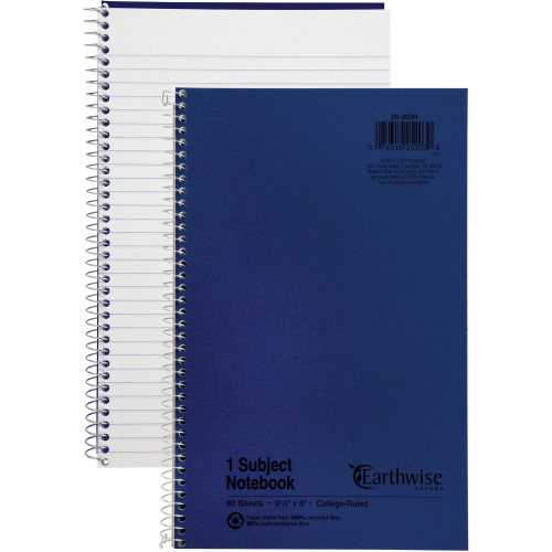 Earthwise Oxford Ampad Oxford College Rule Recycled Wirebound Notebook (25203)