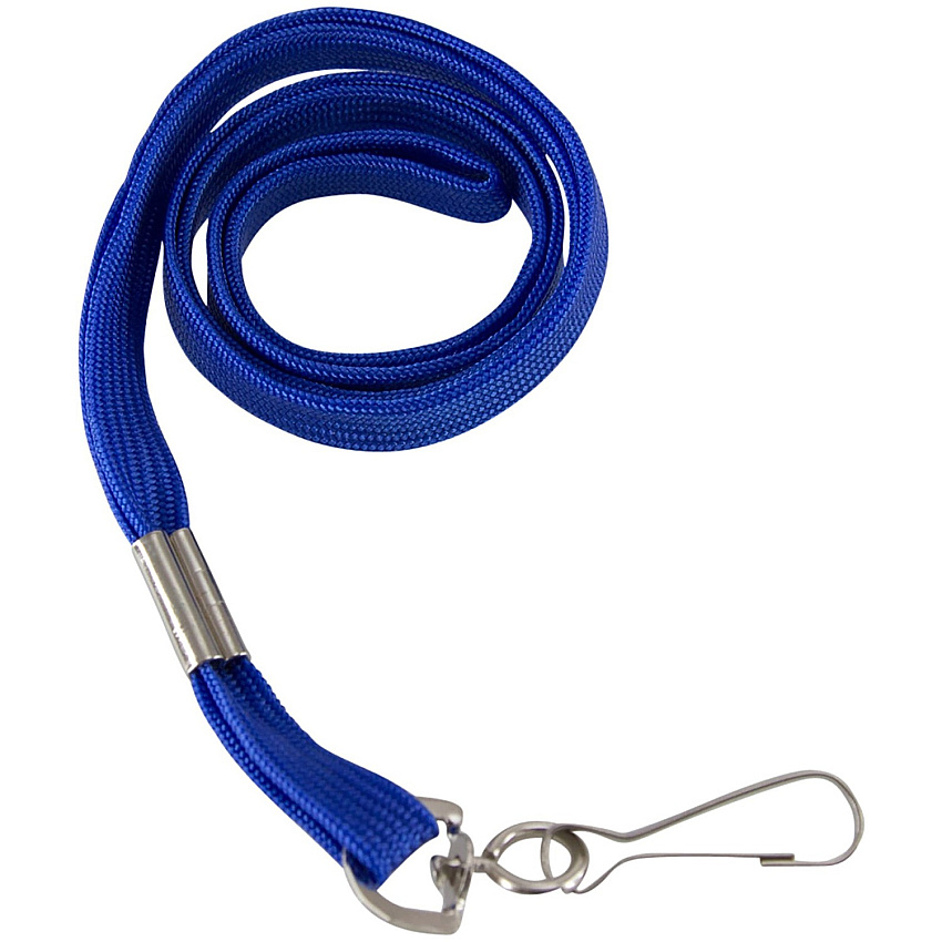 SICURIX Flat Metal Hook Lanyard Hook Attachment - 0.4" Width x 36" Length - Blue - Metal - 100 / Pack (65613)