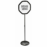 MasterVision Octogonal Floor Sign 63" Height x 16" Width - Steel, Plastic - Black, White - 1 Each (SIG08070101)