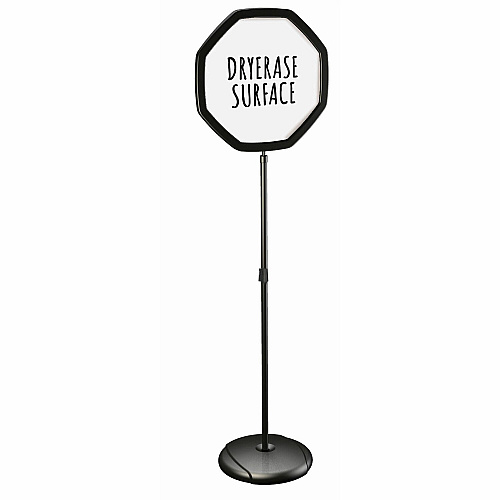 MasterVision Octogonal Floor Sign 63" Height x 16" Width - Steel, Plastic - Black, White - 1 Each (SIG08070101)