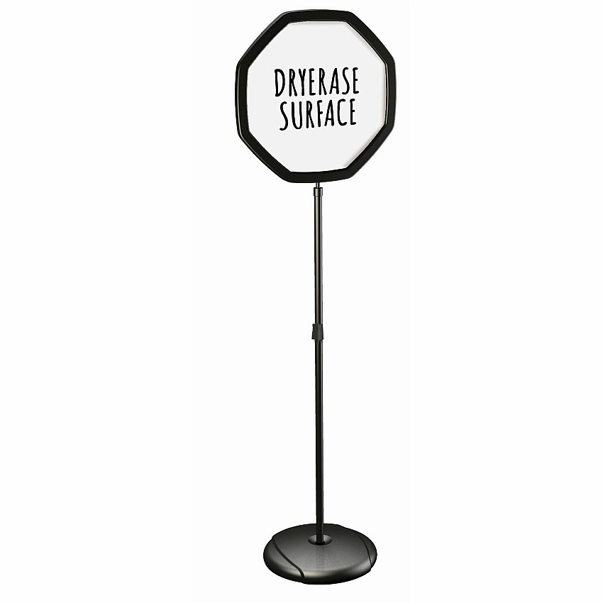 MasterVision Octogonal Floor Sign 63" Height x 16" Width - Steel, Plastic - Black, White - 1 Each (SIG08070101)