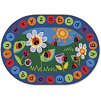 Carpets for Kids&reg; Premium Ladybug Circletime Rug 113" Length x 81" Width - Oval - Ladybug, Alphabet, Number - Multi - 1 Each (2006)