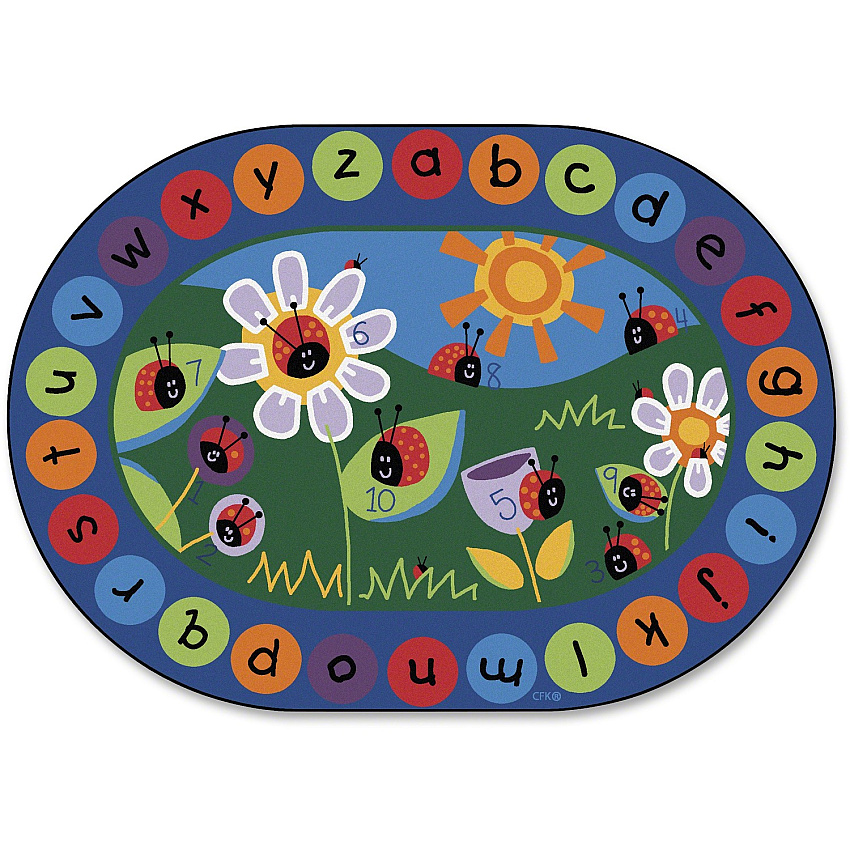 Carpets for Kids&reg; Premium Ladybug Circletime Rug 12 ft Length x 90" Width - Oval - Multi - 1 Each (2008)
