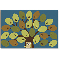 Carpets for Kids&reg; Collection Owl-phabet Tree Woodland Rug 72" Length x 48" Width - Rectangle - Woodland, Alphabet - Multi - 1 Each (20724)