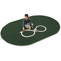 Carpets for Kids&reg; Solid Color Mt. St. Helens Carpet Rug Kids - 72" Length x 108" Width - Oval - Emerald - 1 Each (2169306)