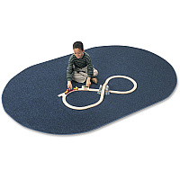 Carpets for Kids&reg; Solid Color Mt. St. Helens Carpet Rug 108" Length x 72" Width - Oval - Blueberry - Nylon - 1 Each (2169405)