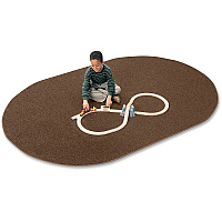 Carpets for Kids&reg; Solid Color Mt. St. Helens Carpet Rug 108" Length x 72" Width - Oval - Mocha - Nylon - 1 Each (2169703)