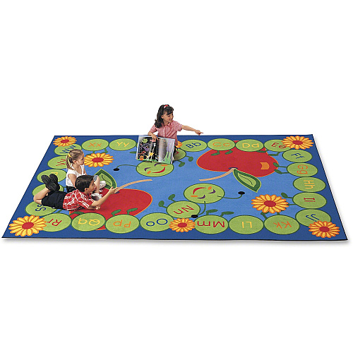 Carpets for Kids&reg; Premium ABC Rectangle Caterpillar Rug 70" Length x 53" Width - Rectangle - Multi - 1 Each (2201)