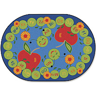 Carpets for Kids&reg; Premium ABC Caterpillar Oval Seating Rug 11.67 ft Length x 9" Width - Oval - Multi - 1 Each (2216)