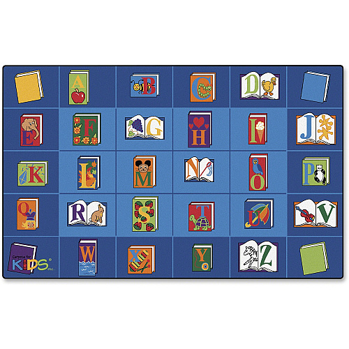 Carpets for Kids&reg; Premium Reading Book Rectangle Seating Rug Area Rug - 12 ft Length x 90" Width - Rectangle - Reading By The Book Seating - Multi - 1 Each (2607)