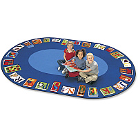 Carpets for Kids&reg; Premium Reading By The Book Oval Area Rug Area Rug - 12 ft Length x 90" Width - Oval - Reading By The Book - Multi - 1 Each (2616)