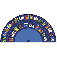 Carpets for Kids&reg; Premium Reading/The Book Semi-Circle Rug Area Rug - 13.33 ft Length x 80" Width - Half Circle - Reading By The Book Seating - Multi - 1 Each (2634)