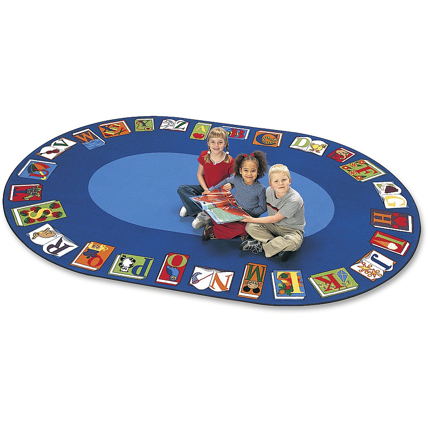Carpets for Kids&reg; Premium Reading By The Book Oval Area Rug Area Rug - 113" Length x 81" Width - Oval - Reading By The Book - Multi - 1 Each (2695)