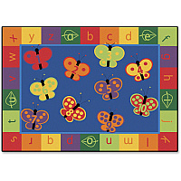Carpets for Kids&reg; KIDSoft™ 123 ABC Butterfly Fun Rectangle Rug 65" Length x 46" Width - Rectangle - Alphabet, Butterfly, Number - Multi - 1 Each (3513)