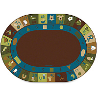 Carpets for Kids&reg; Premium Learning Blocks Nature Oval Rug 108" Length x 72" Width - Oval - Learning Blocks Nature - Multi - 1 Each (37706)