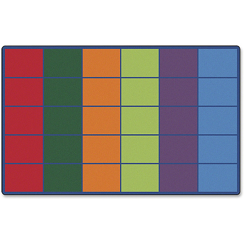 Carpets for Kids&reg; Premium Color Rows 30-Space Seating Rug 13.33 ft Length x 100" Width - Rectangle - Multi - 1 Each (4034)
