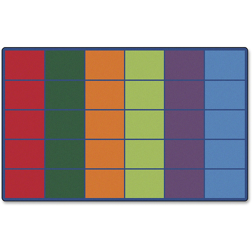 Carpets for Kids&reg; Premium Color Rows 30-Space Seating Rug 13.33 ft Length x 100" Width - Rectangle - Multi - 1 Each (4034)