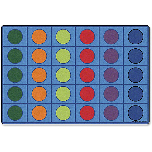 Carpets for Kids&reg; Premium Color Seating Circles Rug 108" Length x 72" Width - Rectangle - Color Seating Circles - Multi - 1 Each (4216)