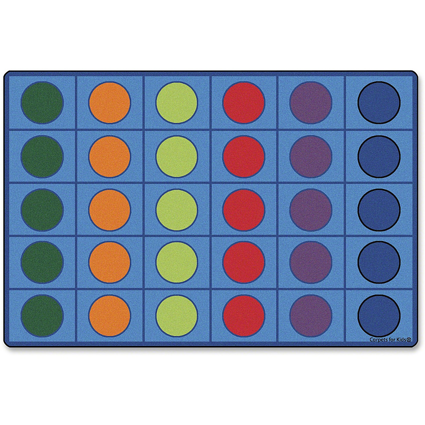 Carpets for Kids&reg; Premium Color Seating Circles Rug 108" Length x 72" Width - Rectangle - Color Seating Circles - Multi - 1 Each (4216)
