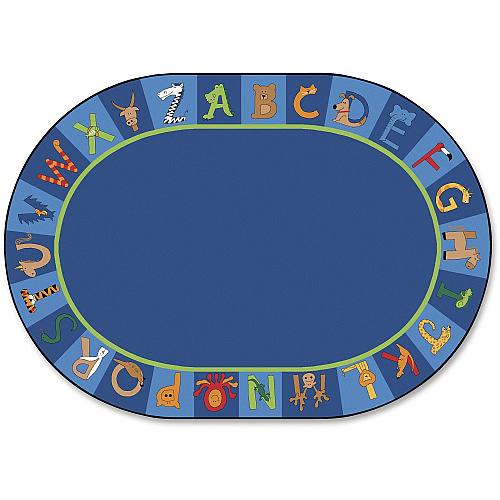 Carpets for Kids&reg; Premium A to Z Animals Oval Area Rug Area Rug - 113" Length x 81" Width - Oval - A to Z Animals! - Multi - 1 Each (5506)