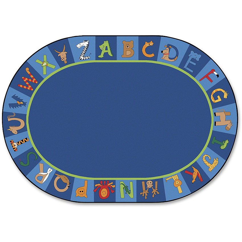 Carpets for Kids&reg; Premium A to Z Animals Oval Area Rug Area Rug - 11.67 ft Length x 99" Width - Oval - A to Z Animals! - Multi - 1 Each (5508)