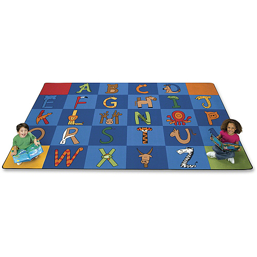 Carpets for Kids&reg; Premium A to Z Animals Area Rug Area Rug - 13.33 ft Length x 100" Width - Rectangle - A to Z Animals! - Multi - 1 Each (5534)