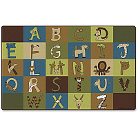 Carpets for Kids&reg; Premium A-Z Animals Nature 12' Area Rug Area Rug - 12 ft Length x 90" Width - Rectangle - A to Z Animals - Nature - Multi - 1 Each (55762)