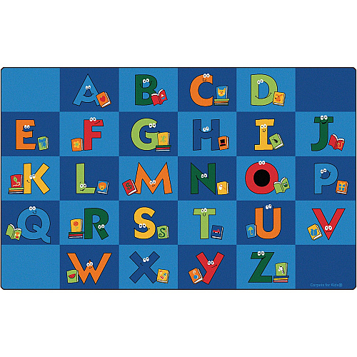 Carpets for Kids&reg; Premium Reading Letters Library Rug 13.33 ft Length x 100" Width - Rectangle - Reading Letters Library - Multi - 1 Each (6234)