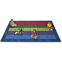 Carpets for Kids&reg; Premium Colorful Places Seating Rug 13.33 ft Length x 100" Width - Rectangle - Colorful Places - Multi - 1 Each (8634)