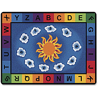 Carpets for Kids&reg; Premium Sunny Day Learn/Play Rectangle Rug 70" Length x 53" Width - Rectangle - Sunny Day Learn & Play, Numbers, Letter - Multi - 1 Each (9401)
