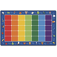 Carpets for Kids&reg; Premium Fun With Phonics Rectangle Rug 12 ft Length x 90" Width - Rectangle - Fun With Phonics - Multi - 1 Each (9612)
