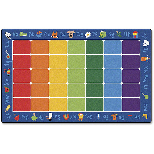 Carpets for Kids&reg; Premium Fun With Phonics Rectangle Rug 12 ft Length x 90" Width - Rectangle - Fun With Phonics - Multi - 1 Each (9612)