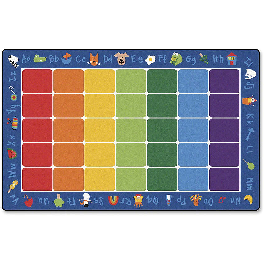 Carpets for Kids&reg; Premium Fun With Phonics Rectangle Rug 12 ft Length x 90" Width - Rectangle - Fun With Phonics - Multi - 1 Each (9612)