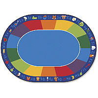 Carpets for Kids&reg; Premium Fun With Phonics Oval Seating Rug 12 ft Length x 90" Width - Oval - Fun With Phonics - Multi - 1 Each (9616)