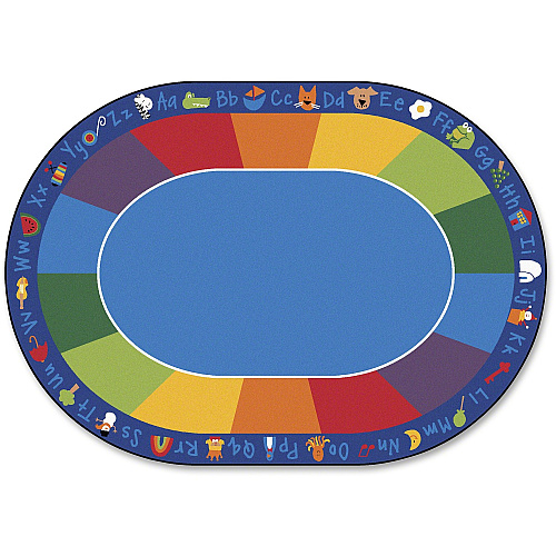 Carpets for Kids&reg; Premium Fun With Phonics Oval Seating Rug 12 ft Length x 90" Width - Oval - Fun With Phonics - Multi - 1 Each (9616)