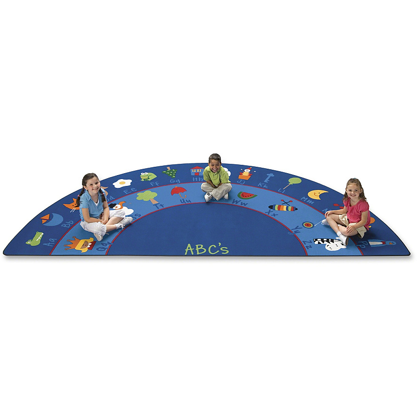 Carpets for Kids&reg; Premium Fun With Phonics Semi-Circle Rug 11.67 ft Length x 70" Width - Half Circle - Fun With Phonics - Multi - 1 Each (9618)