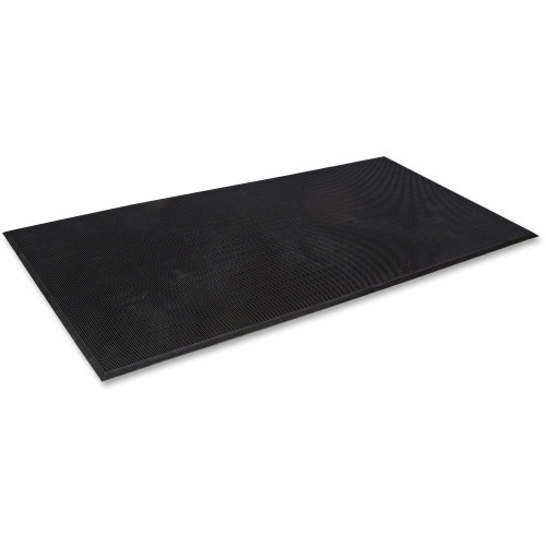 Genuine Joe Clean Step Outdoor Scraper Mat, 3 x 5 ft, Rubber, Black