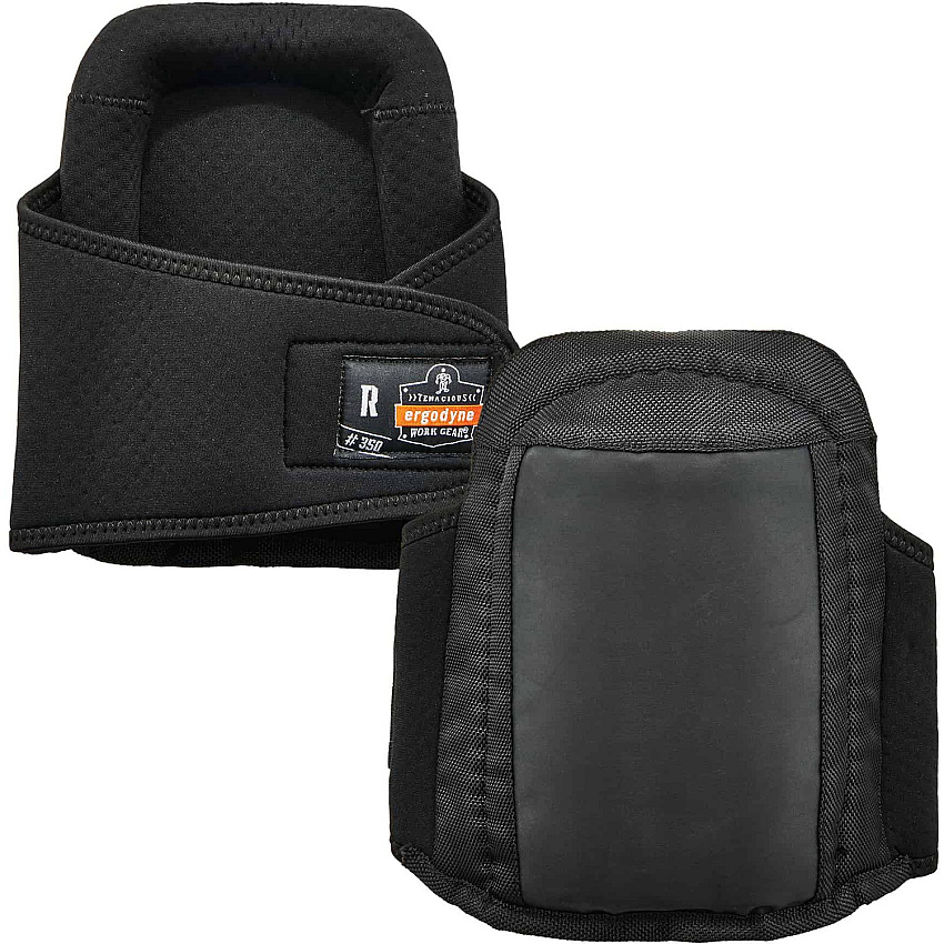 Ergodyne ProFlex 350 Gel Foam Knee Pads Black - Gel, Nitrile Butadiene Rubber (NBR) Foam, Neoprene, 1680D Ballistic Nylon, 420D Nylon, Ethylene Vinyl Acetate (EVA) - 2 / Pair (18350)