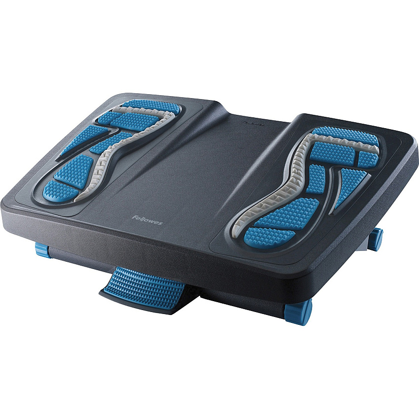 Fellowes Energizer&trade; Foot Support 25&deg; Tilt - Charcoal, Blue, Gray - Rubber - 1 Each (8068001)