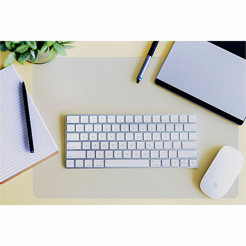 Desktex&reg; Polycarbonate Desk Pad 20" x 36" Rectangular - 20" Width x 36" Length x 0.03000" Depth - Clear Backing - Polycarbonate - Clear - TAA Compliant (DE2036RA)