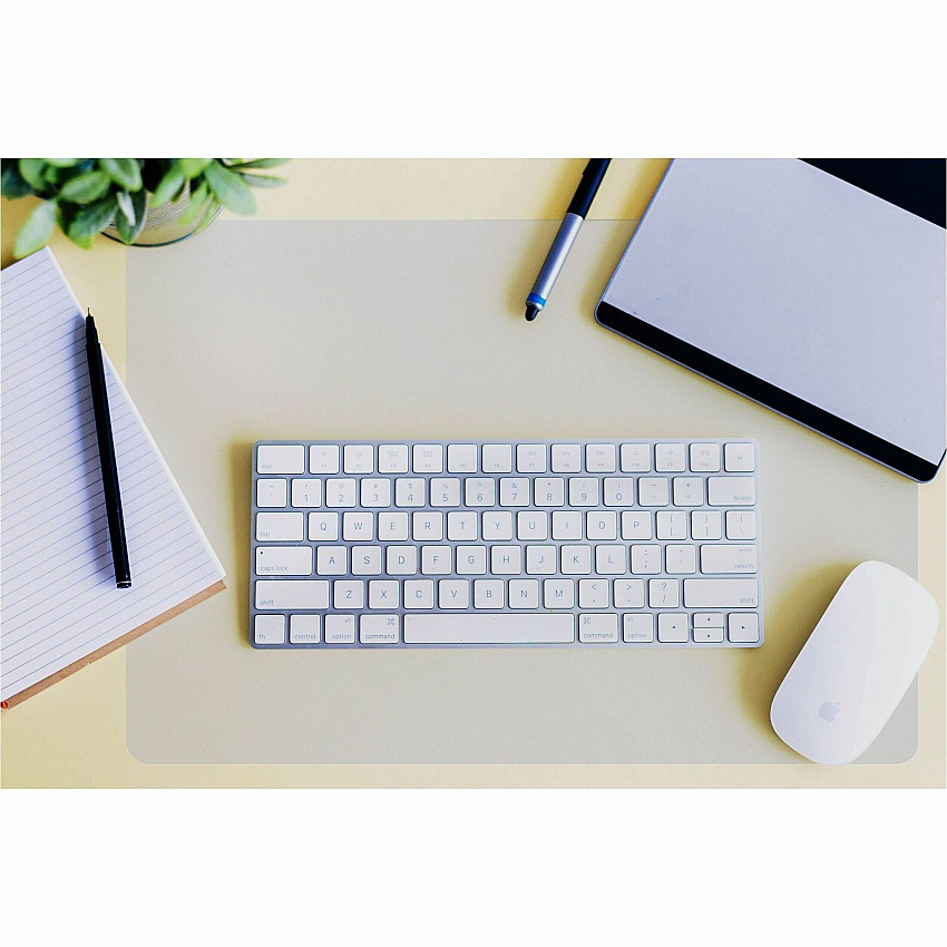 Desktex&reg; Polycarbonate Desk Pad 20" x 36" Rectangular - 20" Width x 36" Length x 0.03000" Depth - Clear Backing - Polycarbonate - Clear - TAA Compliant (DE2036RA)