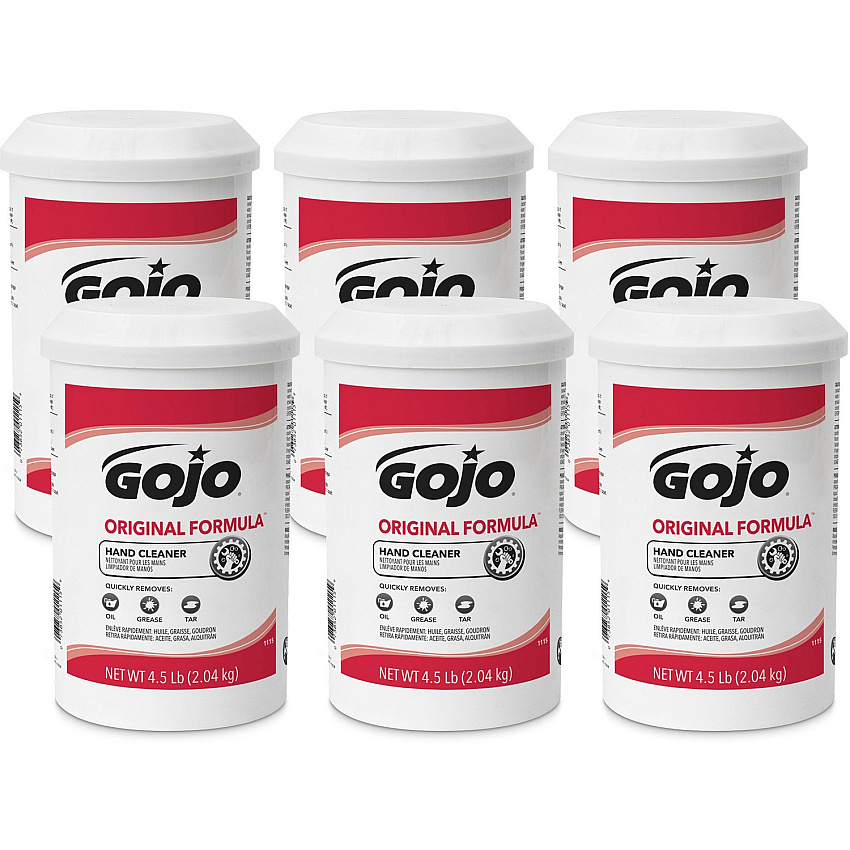 GOJO ORIGINAL FORMULA Hand Cleaner Grease Remover, Tar Remover, Oil Remover - Hand - White - 6 / Carton (111506)