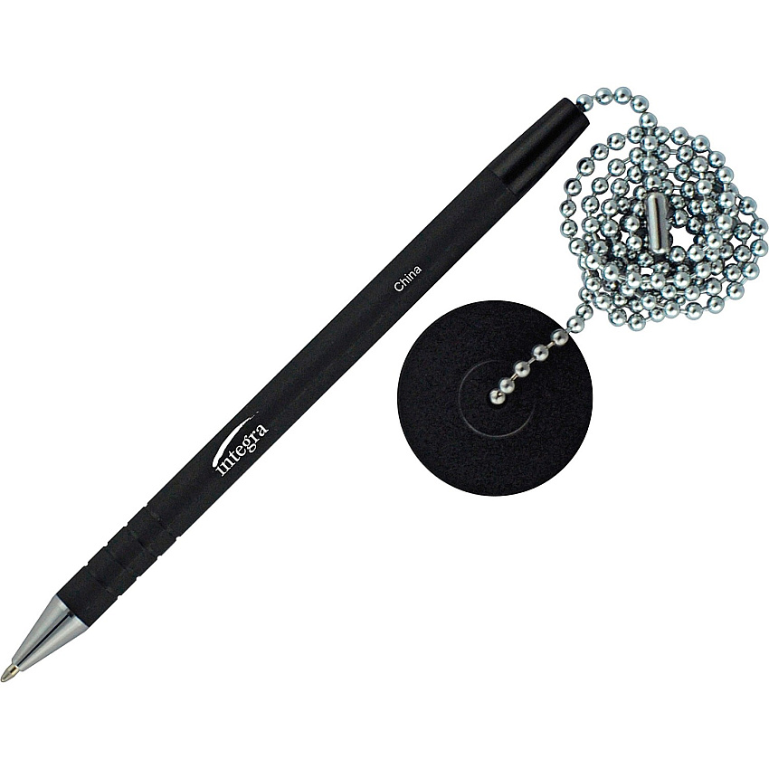 Integra Antimicrobial Rubber Barrel Counter Pen Black Ink - Rubber Barrel - 1 Each (38648)