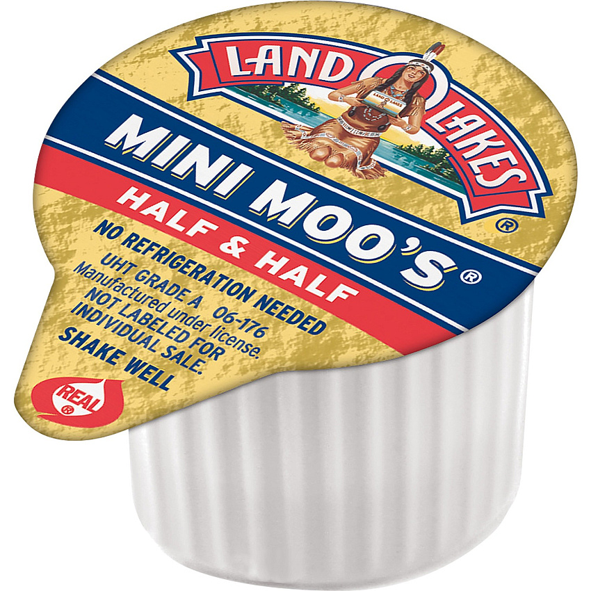 International Delight Land O Lakes Mini Moo's Half & Half Cream Singles 192 / Carton (100718)