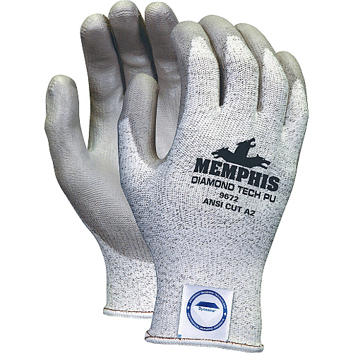 Memphis Dyneema Dipped Safety Gloves X-Large Size - Gray - Breathable, Comfortable, Abrasion Resistant, Tear Resistant, Cut Resistant, Durable, Sturdy - For Multipurpose - 2 / Pair (CRW9672XL)