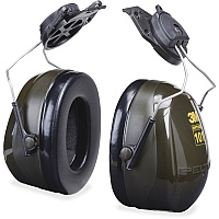 Peltor Optime Earmuff Cap-Mount Headset Noise Protection - Foam, ABS Plastic, ABS Plastic - Black - Comfortable, Noise Reduction - 1 Each (H7P3E)