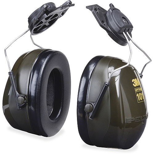 Peltor Optime Earmuff Cap-Mount Headset Noise Protection - Foam, ABS Plastic, ABS Plastic - Black - Comfortable, Noise Reduction - 1 Each (H7P3E)