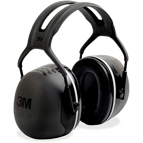 Peltor X-Series Over-The-Head X5 Earmuffs Noise, Noise Reduction Rating Protection - Steel, Steel - Black - Lightweight, Comfortable, Cushioned, Adjustable Headband, Durable - 1 Each (X5A)